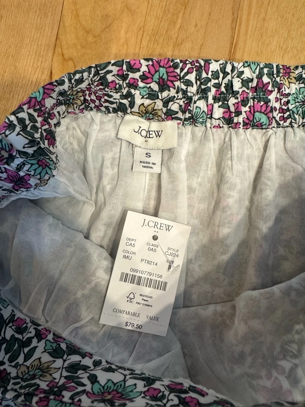 Jcrew NWT   Floral A-Line Mini Skirt in Purple and Green